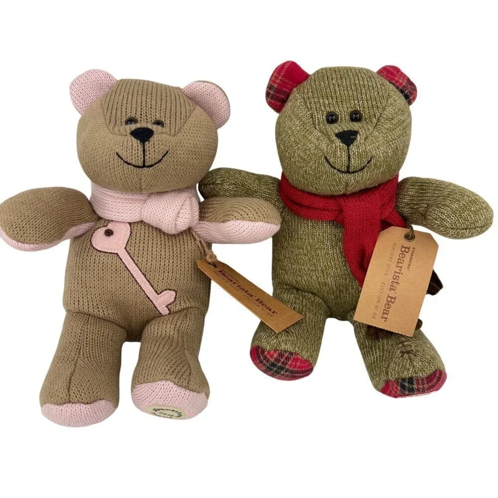 Starbucks Bearista Bears Knitted Plush 88th‎ & 89th Edition 2009 & 2010